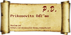 Prikosovits Döme névjegykártya